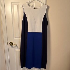 Boden 14L Colorblock Sleeveless Dress - White, Navy, and Blue